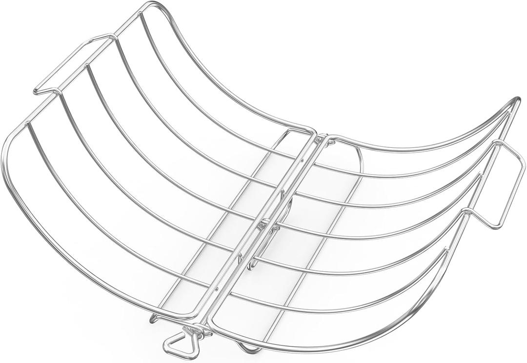 Onlyfire Turkey Roasting Rack, Stainless Steel Detachable Poultry Roaster Racks Rib Rack fits for 16x13Inch Roasting Pan, Big Green Egg and Kamado Joe Grills