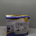 Sewing Machine for Beginners with 20 Pcs Fabric and 32 Pcs Sewing Threads Kit,Portable Sewing Machine with 12 Built-in Stitches,2 Speed(High-Low Speeds) - White Blue