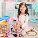 Carpibara Girls Gift Set Kawaii Hair Accessories Mirror Comb Set with Scrunchies, Bracelet, Hair tie, Hair Pins, Headbands, Cartoon Stickers Friendship Birthday Gifts for Teens Kids (1 Count (Pack of 18), Capibara)