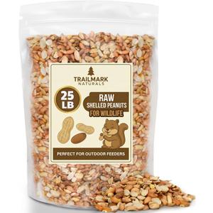 25 LB - Raw Shelled Peanuts for Squirrels, Out of Shell Peanuts for Birds and Wildlife- Squirrel Food, Wild Bird Seed - Grown in The USA