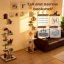 9-Tier Metal Spine Bookshelf - Vertical Tower for Booksfor Small Spaces, Multipurpose Corner Bookshelf, Tall & Narrow Ladder Bookcase, Ideal Book Display for Home or Office (8 Layers)