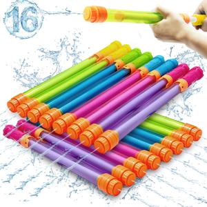 Elovien Water Soaker Blaster, 16 Pack Pool Water Guns Bulk, 35 ft Range Squirt Guns for Kids, Water Squirter Shooter for Summer Outdoor Game Pool Beach Party
