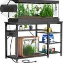 55-75 Gallon Fish Tank Stand: Heavy Duty Aquarium Stand with Power Outlets and Cabinet for Fish Tank Accessories Storage - Metal Frame, 1200LBS Capacity, Suitable for Fish & Reptile Terrariums