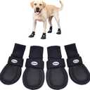 Dog Shoes for Medium to Large Dogs, Breathable Boots for Summer Hot Pavement, Non-Slip Paw Protectors for Outdoor & Hardwood Floors, Blac