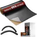 Heat Shield Automotive Aluminum Reflects 95% of Radiant Heat, 12" x 40" Stove Heat Shield to Protect Refrigerator, Heat Shield Wrap for Exhaust, Motorcycle, Wood Stove, Cabinet, Fireplace (Black)