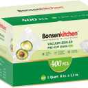 Bonsenkitchen Vacuum Sealer Bags,400 Quart 8" x 12" Precut Food Sealer Bags, Commercial Grade, BPA Free, Heavy Duty, Customized Size Vacuum Bags for Vac Storage, Meal Prep or Sous Vide Cooking, VB14