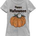STAR WARS Last Jedi PORG on a Pumpkin Girls Short Sleeve Tee Shirt