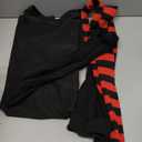 Toulite Halloween Women's Vampire Costume Include Black Dress, Red Striped Leggings and Arm Gloves for Cosplay Party