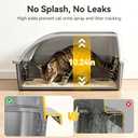 Stainless Steel Litter Box with High Sides, Extra Large Metal Cat Litter Pan for Big Cats, XL Litter Box with Scoop, Non-Stick Easy Clean Anti-Leak Kitty Litter Pan, Odor Control Open Top Design