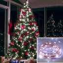 Twinkle Star 2 Pack Christmas Fairy Lights Battery Operated, Total 66 ft 200 Led String Lights Remote Control Timer Twinkle String Lights 8 Modes Firefly Lights for Garden Party Indoor Decor, White