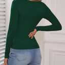 2 x Amoretu Women's Long Sleeve Tops Square Neck Shirts Sexy Ruched Slim Fit Going Out T-Shirts (M)