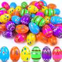 Plastic Easter Eggs Empty, 36 PCS Plastic Easter Eggs Fillable Bulk, Printed Bright Colorful Easter Eggs Decorations for Easter Eggs Hunt Party Favors Easter Basket Stuffers