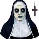 Scary Nun Mask Halloween Mask Nun Costume Creepy Latex Mask for Women Adults for Cosplay Costume Props