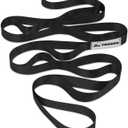Trideer Non-Elastic Stretching Strap with Loops for Physical Therapy & Rehab, Knee Hip Leg ROM Post-Surgery, Yoga Strap for Stretching, Leg Lifter Strap Mobility Aid, Hamstring Calf Back, Black