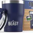 Beast 10 oz Tumbler Stainless Steel Vacuum Insulated Coffee Ice Cup Double Wall Travel Flask (Royal Blue)