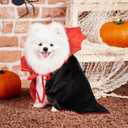 Halloween Cat Costume,Reversible Cape and Wig Set for Cats Dogs, Adjustable Red Black Witch Vampire Cruella Style Pet Outfit with Neck Strap