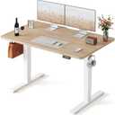 FEZIBO Standing Desk 48 × 24 Inch Electric Height Adjustable, Maple | Sit and Stand Up Adjustable Desk, Home Office Computer Desk with 3 Customizable Memory Presets( 2 noticeable cracks across both wood panels)