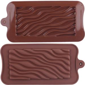 2pcs Break Apart Silicone Chocolate Molds Wave Chocolate Molds For Protein and Energy Bar Molds