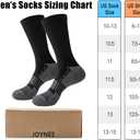 JOYNE 8 Pairs Mens Cushioned Crew Athletic Socks, Moisture Wicking Breathable Socks for Sport Running,Black,Sock Size:13-15 (Black)