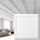 Art3d 24-Pack Drop Relief Ceiling Tiles for Home, Office & Commercial Space, 24 x 24in PVC Waterproof 3D Wall Panels Cover 96 Sq. Ft, White, 24pcs 24x24 In.