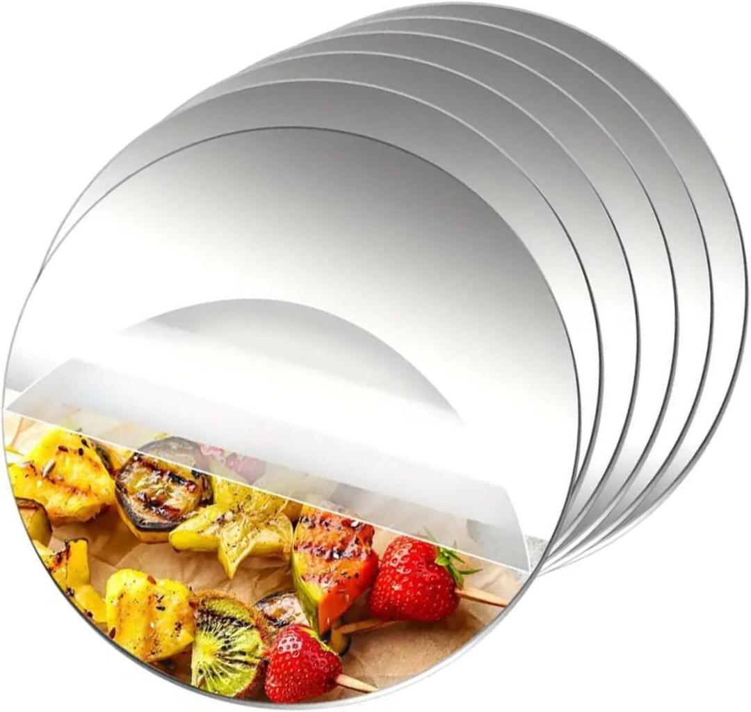 10 Inch Round Mirror Table Centerpieces, Set of 12 Mirror Plates for Wedding Party Decorations, Wall Decor