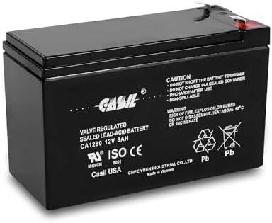Casil CA1280 12v 8ah F2 GT12080-HG Alarm Battery Verizon Fios Replacement Replaces GoldTop HG Battery