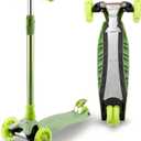 3 Wheel Scooter for Kids Ages 6-12,Kids Scooter with Light Up Wheels, Sturdy Deck Design, and 4 Height Adjustable Suitable for Kid Ages 3-12