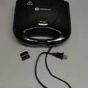 Aigostar Sandwich Maker with Non-stick Deep Grid Surface for Egg, Ham, Steaks Compact Electric Grill Tostadora de Pan Black, ETL Certificated, Roy (Flat)