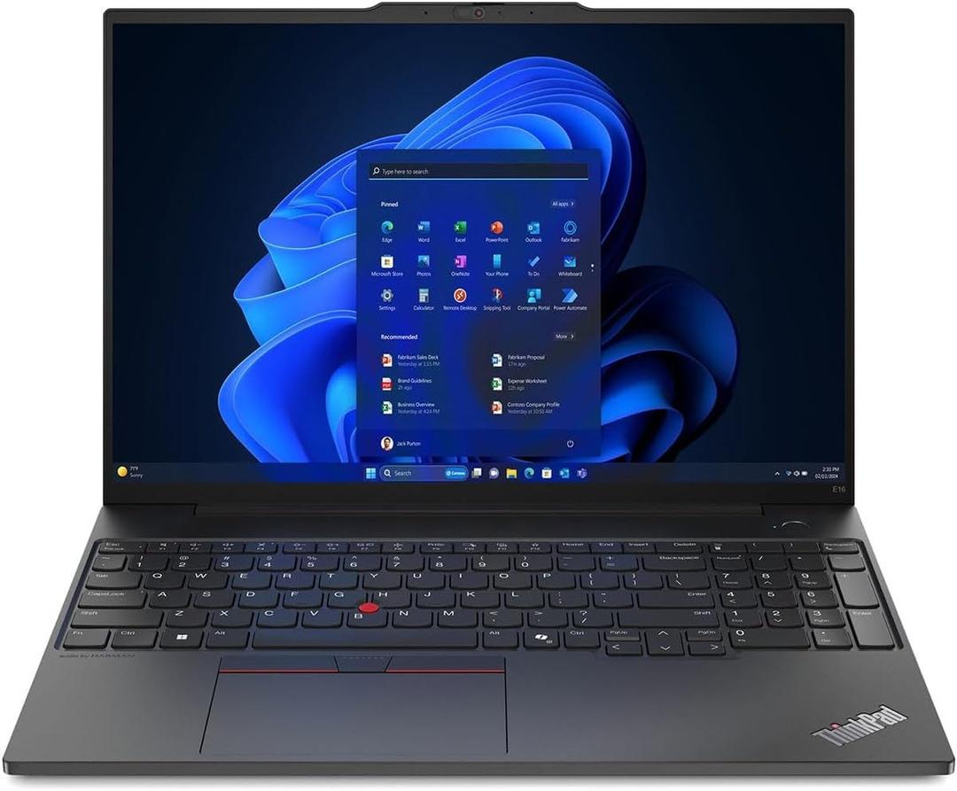 Lenovo ThinkPad E16 Gen 2 Business Laptop Computer, AMD 8-Core Ryzen 7 7735HS, 16GB DDR5, 1TB PCIe SSD, 16" FHD+, WiFi 6, Windows 11 Professional + Intuit ODE25 Employee Kit with Logitech H570e USB Headset,  Logitech C920e Webcam, Logitech C920e Webcam