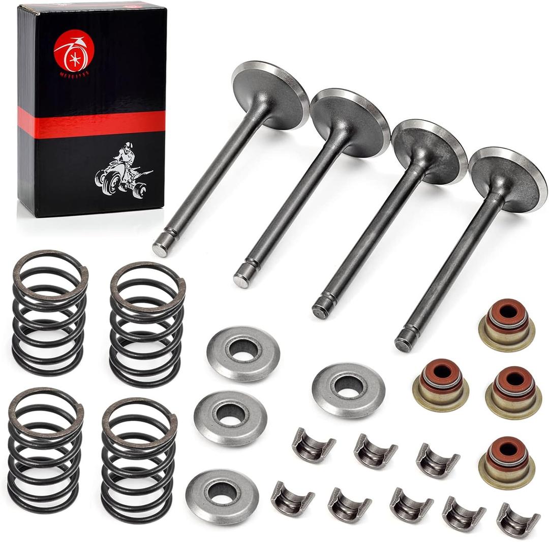 Intake Valve & Exhaust Valve and Seals & Spring & Valve Spring Retainers & Collet Keepers Compatible with EZGO 4 Cycle Gas Golf Cart Fuji Robin 295 cc Robin 350 cc 1992-2002 72507-G01 72508-G01