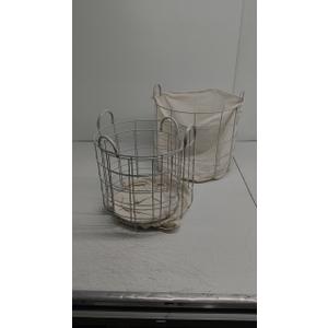 Pack of 3 Wire storage Basket with Liner (Grey)