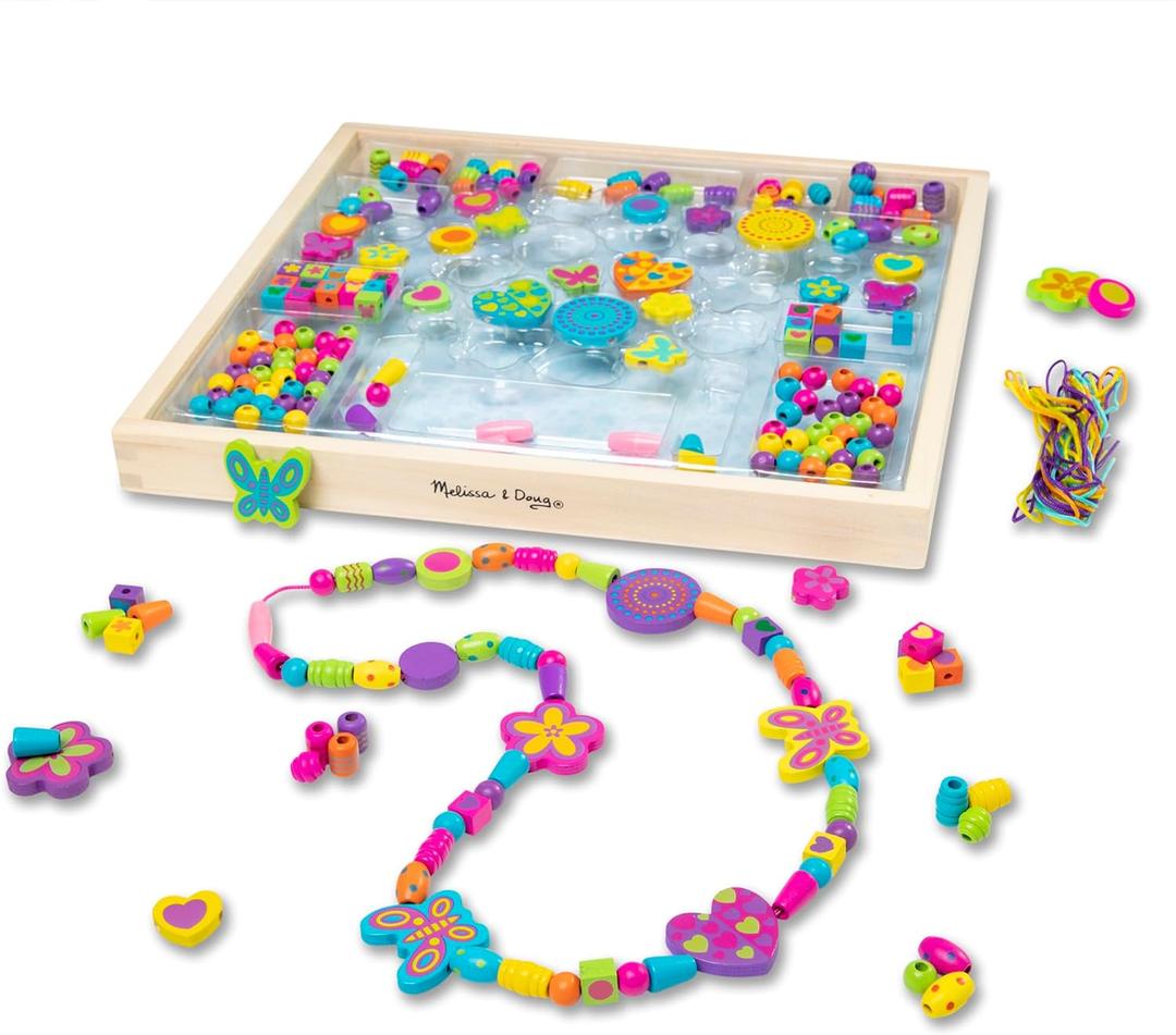 Melissa & Doug Created by Me! Bead Bouquet Deluxe Wooden Bead Set with 220+ Beads for Jewelry-Making