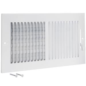 EZ-FLO 12 x 6 Inch (Duct Opening) Air Vent Cover for Wall or Ceiling, Two-Way Ventilation Register, Solid Steel HVAC Register Cover, White, 61612