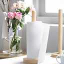 KitchLife Wooden Paper Towel Holder Countertop - Solid Freestanding Paper Towel Dispenser Stand with Anti-Skid Base (Beech Wood Classic Round)