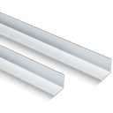 Blulu 2 Pieces 3/4in x 3/4in Aluminum Angle 6063 Aluminum Angle Stock, Structural & Architectural Use for Frames, Railings, Corner Guards(48" Long X 3/4" Wide X 1/16" Thick)