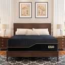 EGOHOME 14 inch Firm King Mattress, Memory Foam Mattress with Cooling Cover, Bed in a Box, CertiPUR-US Certified, Breathable and Supportive, Made in USA, 76''x80''x14'' Black