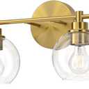 VONLUCE Bathroom Light Fixtures, 4-Light Vanity Light with Globe Glass Shades E26 Sockets, Bathroom Lights Over Mirror for Bedroom Hallway Living Room, Gold Finish