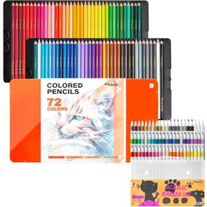 72 Colored Pencils & 63 Acrylic Paint Pens Complete Set for Drawing & Painting on Paper, Canvas & More