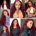 Burgundy Bundles Human Hair Burgundy Deep Wave Bundles 18 inch Red Human Hair Bundle 99J Deep Wave Bundle 50g