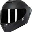 Full Face Motorcycle Helmet with Spoiler - Advanced Aero Design for Men and Women (Unisex) (Large, Matte Black)