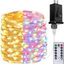 Warm White Multicolor 66Ft 200LED Christmas Fairy Lights Plug in with Remote, Waterproof String Lights Outdoor Indoor 8 Modes with Timer, Twinkle Lights for Girl's Room Garden Christmas Decorations