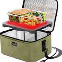 Aotto Heated Lunch Box Food Warmer - 12V/24V 2-in-1 Car Food Warmer with Vehicle Plug - Mini Portable Electric Lunch Box Heater for Men and Women - Reheat & Keep Meals Warm On the Go - Green