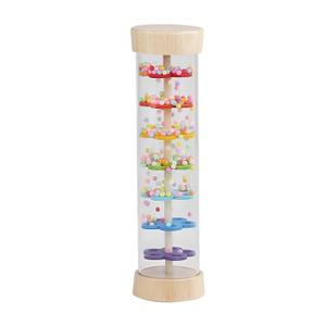 WODI Wooden Baby Rattle Rainstick Rainmaker Montessori Musical Toy for Infants Toddlers Newborns 0-3-6-9-12 Months Sensory Development (Rainbow)