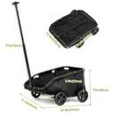 AESRAOU Mini Dog Strollers for Mini Pets, Foldable Multifunctional Shopping Carts with Extendable Pull Handle, Doggie Wagon Built-in Cushion and Safety Rope with Storage Bag (Black)