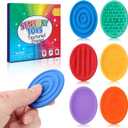 3 x Fidget Sensory Toys for Kids & Adults with Autism ADHD: 6-Pack Silent Small Anxiety Relief Items, Quiet Fidgets & Worry Stones for Classroom Prizes, Mini Desk Toys for Calm Down, Stress Relief Gifts