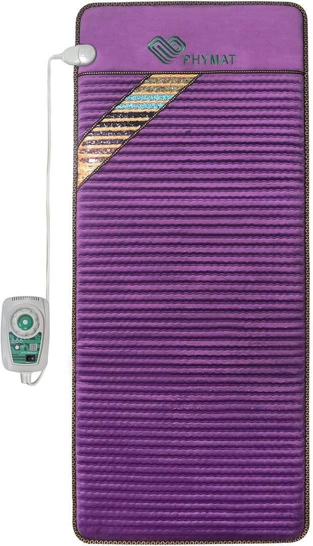 PHYMAT Far Infrared Amethyst Heating Pad (70"x31")- 5 Color Natural Crystal Heating Mat - Amethyst Full Body Infrared Mat - Bio Amethyst Mat with Auto Shut Off - Overheat Protection,Smart Control