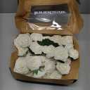 InnoGear Artificial Flowers, 50 Pcs Ivory White Foam Fake Roses Bulk with Stems for Decoration DIY Wedding Bouquets Centerpieces Bridal Shower Party Christmas Tree