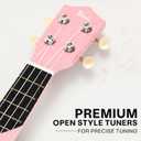 Trendy Soprano 21inch Ukulele Pink Beginner Kit Carrying Bag Tuner Strap Sqare String Fingerboard Stickers Ukulele For Beginners Adult Student Nylon String Guitar Ukelele Ukalele