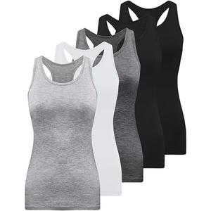 BQTQ 5 Pack Racerback Tank Tops for Women Sleeveless Workout Tank Top Ladies Undershirts Slim Fit Tanks Tops XX-Large