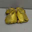 DEEKA 6PCS 8" Large Glitter Gold Cheer Bows with Full Shiny Rhinestones Multicolored Shimmer Cheer Hair Bows Elastic Band Ponytail Holder for Cheerleader Girls Sports-Gold